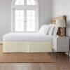 Cottingon Box Pleated Bed Skirt with Split Corners, 100% Microfiber Soft, Sheen & Luxurious Look, Tailored Drop Easy Fit, Twin 12", Ivory view 1