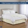 Cottingon Box Pleated Bed Skirt with Split Corners, 100% Microfiber Soft, Sheen & Luxurious Look, Tailored Drop Easy Fit, Twin 12", Ivory view 4