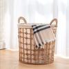 TIANYIA Durable Rattan Laundry Basket, Lined Laundry Organizer Containers Basket with Handles, Durable Laundry Hamper for Kitchen Bedroom Storage Basket view 4