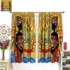 African Woman Curtain,Beautiful African Black Woman with Food Window Curtain Blackout Curtainsfor Bedroom Living Room Off Curtains Window Curtain 2 Panels 42x63in view 3