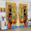 African Woman Curtain,Beautiful African Black Woman with Food Window Curtain Blackout Curtainsfor Bedroom Living Room Off Curtains Window Curtain 2 Panels 42x63in view 4