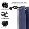 1 Inch Heavy Duty Double Curtain Rods for Windows 66 to 120 Inches, Industrial Adjustable Drapery Rod for Blackout & Sheer Curtains, Wrap Around Design, Black view 2