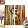 African Woman Curtain,African Woman Painting Desgin Curtains Thermal Insulated Curtainsfor Kitchen Bedroom Children Living Room Curtains Window Curtain 2 Panels 63x63in view 3