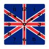 Alioyoit Square Wooden Wall Clock United Kingdom Flag Non-Ticking Non-Ticking Wall Clock Rural Wood Clock for Office Living Room Living Room Wall Decor 10 Inch view 1