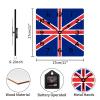 Alioyoit Square Wooden Wall Clock United Kingdom Flag Non-Ticking Non-Ticking Wall Clock Rural Wood Clock for Office Living Room Living Room Wall Decor 10 Inch view 2