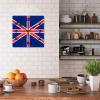 Alioyoit Square Wooden Wall Clock United Kingdom Flag Non-Ticking Non-Ticking Wall Clock Rural Wood Clock for Office Living Room Living Room Wall Decor 10 Inch view 4