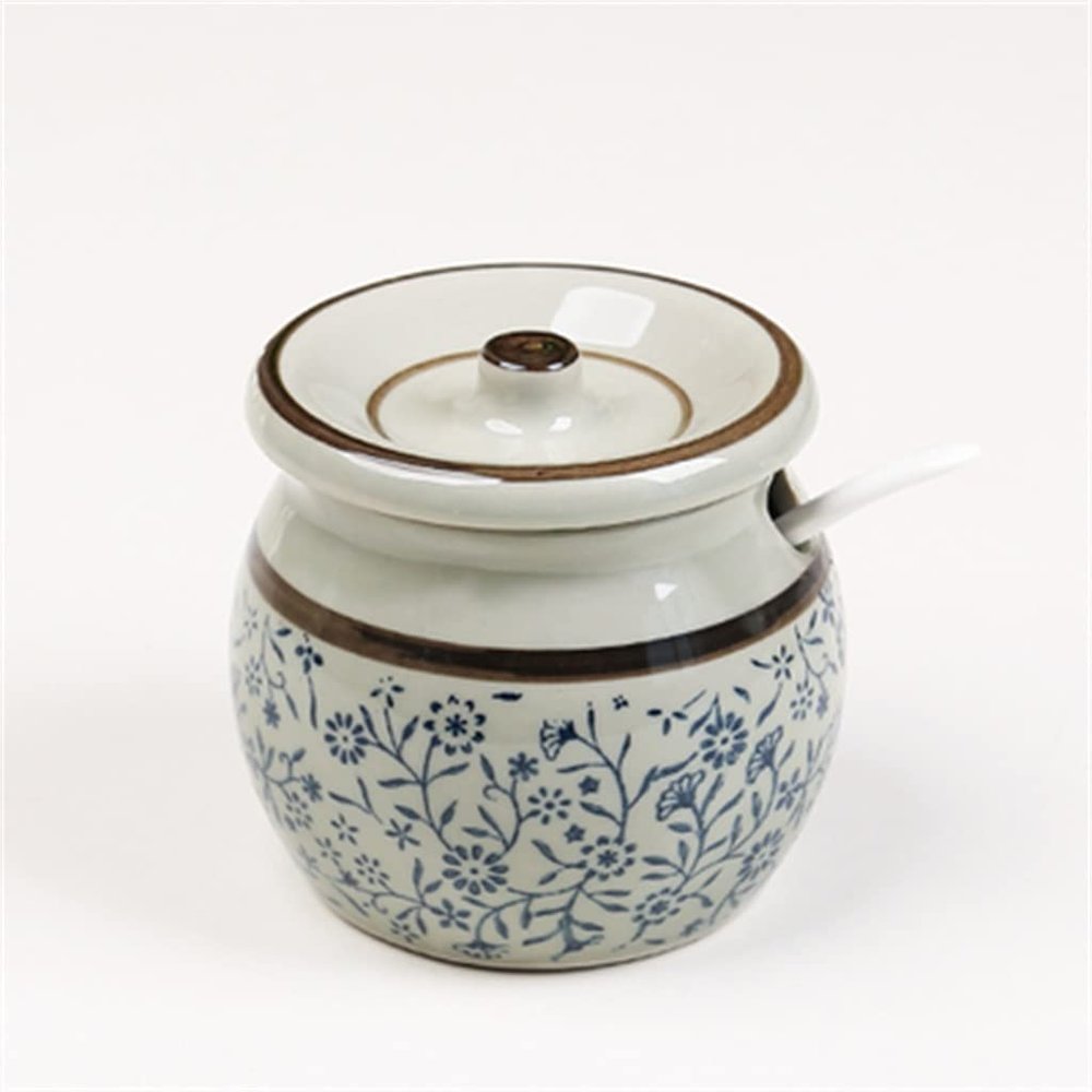 NIUBB Seasoning jar Household Kitchen Supplies Ceramic Seasoning Jars Spice Jars Bowls Kitchen Seasoning Tools (Color : B, Size : One Size)