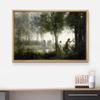 wall26 - Framed Canvas Orpheus Leading Eurydice from The Underworld by Jean-Baptiste-Camille Corot - Canvas Print Wall Art Famous Painting Reproduction - 16"x24" Natural view 3