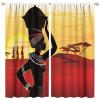 Afro Girl Curtain,Ancient Egyptian African Woman Curtain Thermal Insulated Blackoutfor Home Kitchen Office Coffee Room Curtains Window Curtain 2 Panels 63x63in view 1