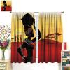 Afro Girl Curtain,Ancient Egyptian African Woman Curtain Thermal Insulated Blackoutfor Home Kitchen Office Coffee Room Curtains Window Curtain 2 Panels 63x63in view 3