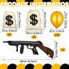 Shappy 32 Pcs Inflatable Gun Props Canvas Money Bag Pouch Set Black and Gold Balloons 1920s Party Decorations with Drawstring Closure Guns Favors 20s Cosplay Theme Birthday Accessories view 3