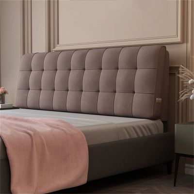 Flannel Bedside Cushion Bed Backrest Cushion Reading Pillow Upholstered Wedge Cushion Lumbar Pad Double Bedroom Soft Backrest for Bench Bed Home,C,with headboard 35.4"/90cm
