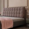 Flannel Bedside Cushion Bed Backrest Cushion Reading Pillow Upholstered Wedge Cushion Lumbar Pad Double Bedroom Soft Backrest for Bench Bed Home,C,with headboard 35.4"/90cm view 1