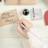 Operitacx Wedding Bridal Ostrich Signing Pen with Rhinestone Holder Guest Book Pen for Special Occasions Rotatable Design Wedding Accessory view 2