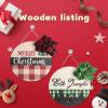 11" Wooden Artificial Christmas Wreath for Front Door, Merry Christmas Xmas Door Garland , Red Black Buffalo Plaid Bow Farmhouse Garland for Indoor & Outdoor , Hanging Ornament for Winter Wonderland view 2
