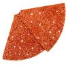 Christmas Tree Skirt Fall Orange Tree Skirt 36 Inch Sequin Xmas Tree Skirts Velvet Fabric Sparkle Round Tree Cover Base Halloween Tree Skirts Indoor Home Decor Outdoor Tree Mat for Holiday Ornaments view 1