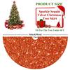 Christmas Tree Skirt Fall Orange Tree Skirt 36 Inch Sequin Xmas Tree Skirts Velvet Fabric Sparkle Round Tree Cover Base Halloween Tree Skirts Indoor Home Decor Outdoor Tree Mat for Holiday Ornaments view 2