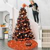 Christmas Tree Skirt Fall Orange Tree Skirt 36 Inch Sequin Xmas Tree Skirts Velvet Fabric Sparkle Round Tree Cover Base Halloween Tree Skirts Indoor Home Decor Outdoor Tree Mat for Holiday Ornaments view 4