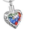 SHEIL Murano Heart Urn for Ashes Glass Flower Necklace Funeral Casket Keepsake Urns Memorial Jewelry for Pet/Human Ashes view 1