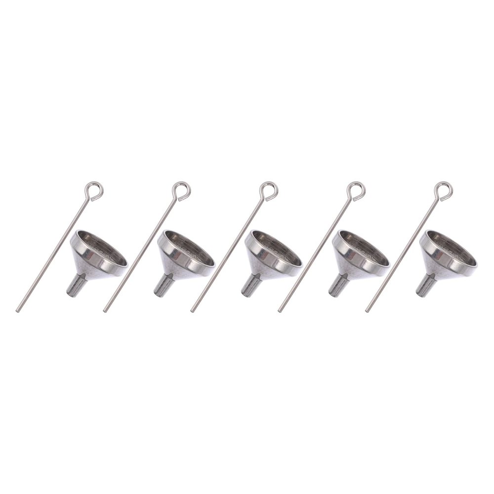 iplusmile 10pcs Stainless Steel Mini Funnels Small Metal Funnels Liquid Transferring for Miniature Bottles Essential Oil Bottles Cooking Spices Amber s Silver