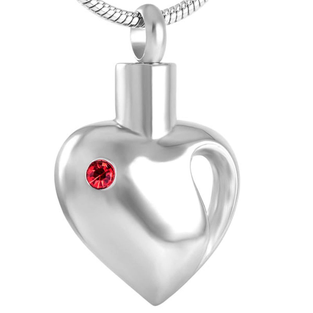 SHEIL A Shiny Zircon Heart-Shaped Ashes Pendant for Ashes Memorial Cremation Urn Funeral Casket Cremation Jewelry for Pet/Human