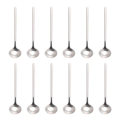 12 PCS Coffee Spoons, 18/8 Stainless Steel Espresso Spoons, 5.2 Inches Vogue Mini Tea Spoons, Cappuccino Stirring Spoons, Small Spoons for Dessert, Ice Cream, Frosted Handle, Sweejar (Silver)