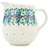 Polmedia Polish Pottery Pitcher UNIKAT - Sweet Blooms Pattern Handmade in Boleslawiec Poland + Certificate of Authenticity view 1