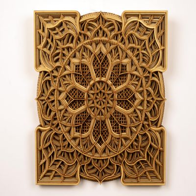 BHDecor Home Wall Decor Multilayered Laser Cut Carved Elegant Wooden Mandala Hanging MDF Panels for Decoration - Rustic Contemporary Artwork 11.8 x 11.8 inch (30cm)