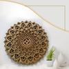 BHDecor Home Wall Decor  Multilayered Laser Cut Carved Elegant Wooden Mandala Hanging MDF Panels for Decoration - Rustic Contemporary Artwork Natural Wood, 11.8 x 11.8 inch (30cm) view 3