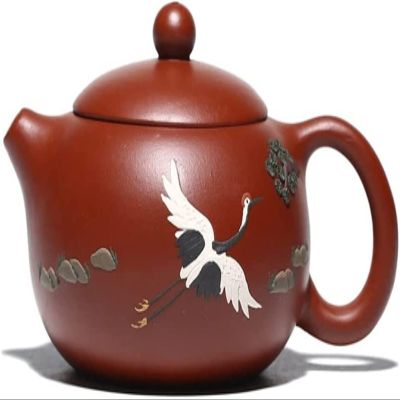 Purple Clay Teapot Zisha Tea Set Drinking Utensils Tea Drinking Handmade Dahongpao Songhe Yannian Teapot (Color : Onecolor)