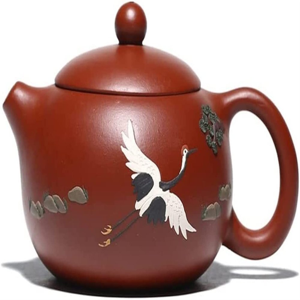 Purple Clay Teapot Zisha Tea Set Drinking Utensils Tea Drinking Handmade Dahongpao Songhe Yannian Teapot (Color : Onecolor)