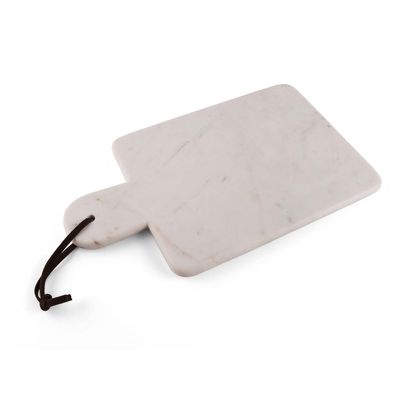 Bloom Marble Cutting Board with Leather Strap Off/White Stoneware 1 Piece Handmade