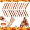 WIQEDOHA 96PCS Thanksgiving Maple leaf Themed Slap Bracelets for Thanksgiving Party Favors, Fall party Favors,Birthday Party Favors,Classroom Prizes ,24 Designs view 2