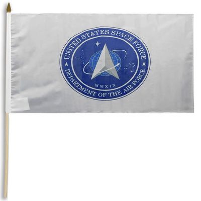 Trade Winds States Space Force Dept Of The Air White 12''x18'' Wooden Stick Flag, Multi