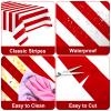 Babudeer 2 Pack Red and White Striped Tablecloth, 54 x 108 Inch Waterproof Disposable Plastic Table Cover, Rectangular Table Cloths for Birthday Christmas Carnival Circus Theme Party Decoration view 2