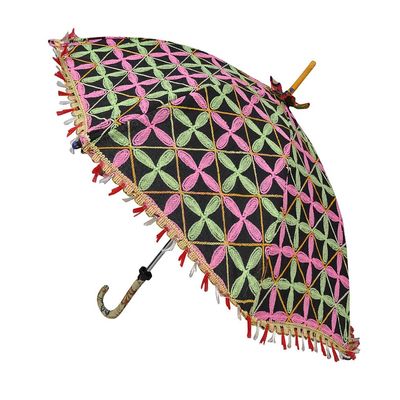 Hand Embroidery Cotton Fabric Sun Protection Umbrella Wedding Anniversary Decoration Umbrella By Indian Collectible