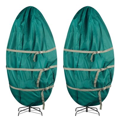 Christmas Tree Storage Bag Set of 2 - Christmas Tree Bags to Store 7.5Ft Artificial Trees Upright and Decorated All Year by Tiny Tim Totes (Green)
