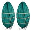 Christmas Tree Storage Bag Set of 2 - Christmas Tree Bags to Store 7.5Ft Artificial Trees Upright and Decorated All Year by Tiny Tim Totes (Green) view 1