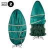 Christmas Tree Storage Bag Set of 2 - Christmas Tree Bags to Store 7.5Ft Artificial Trees Upright and Decorated All Year by Tiny Tim Totes (Green) view 4