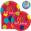 Lobyn Value Packs Heavy Duty 32 Piece Themed Balloon Birthday Party Paper Plates And Napkins Luncheon Size 9 Inch Disposable Plates view 1