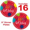Lobyn Value Packs Heavy Duty 32 Piece Themed Balloon Birthday Party Paper Plates And Napkins Luncheon Size 9 Inch Disposable Plates view 2