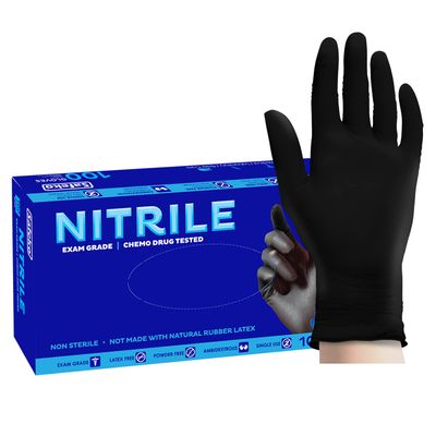 SAFEKO Heavyweight Nitrile Gloves, Black, Exam Grade, Chemo tested, Latex Free, Powder Free, Disposable Gloves for Food Prep, Tattoo, Cleaning Supplies