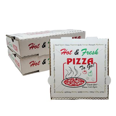 DHG PROFESSIONAL 50 Pack Pizza Box 4 Color Print Hot & Fresh Pizza - Base Color White (10" x 10")