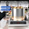 1800W Commercial Induction Cooktop, 120V Stainless Steel Electric Countertop Burner with Digital Touch Panel, 3-Hour Timer - Portable Hot Plate for Restaurant, RV or Food Truck view 3