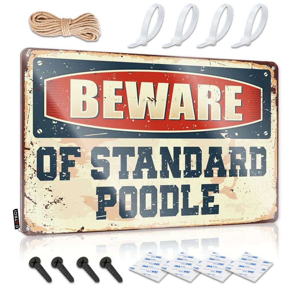 Animal Tin Metal Sign Beware of Standard Poodle Tin Sign Chiweenie Gifts Crossing Signs Funny ( Size : 30X40CM )
