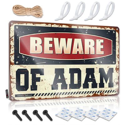 Bar Accessories for The Home Beware of Adam Sign Tiki Party Decorations Tequila Decor ( Size : 20X30CM )