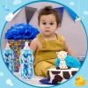Tessco for you 2 Pcs 15 Inch Big Baby Shower Bottle for Baptism Game Large Jumbo Plastic Baby Shower Bottle Piggy Candy Bank for Girl Boy Kids Party Favor(Blue) view 4