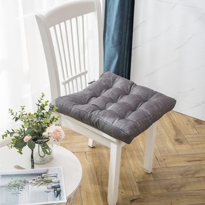 vctops Chair Cushion with Ties Ultra Soft Comfortable Square Seat Pad Adult Kids Reading Cushion for Kitchen Dining Room Office (Dark Grey,18"x18")