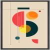 SIGNLEADER Framed Canvas Print Wall Art Semi Circle Midcentury Art Geometric Shapes Illustrations Modern Art Contemporary Fun Multicolor Ultra for Living Room, Bedroom, Office - 16"x24" Black view 1