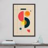 SIGNLEADER Framed Canvas Print Wall Art Semi Circle Midcentury Art Geometric Shapes Illustrations Modern Art Contemporary Fun Multicolor Ultra for Living Room, Bedroom, Office - 16"x24" Black view 2